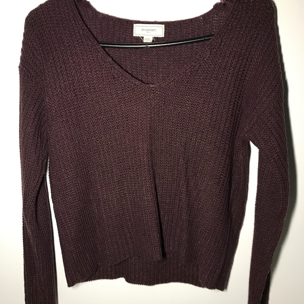 Cozy Plum V-neck Sweater